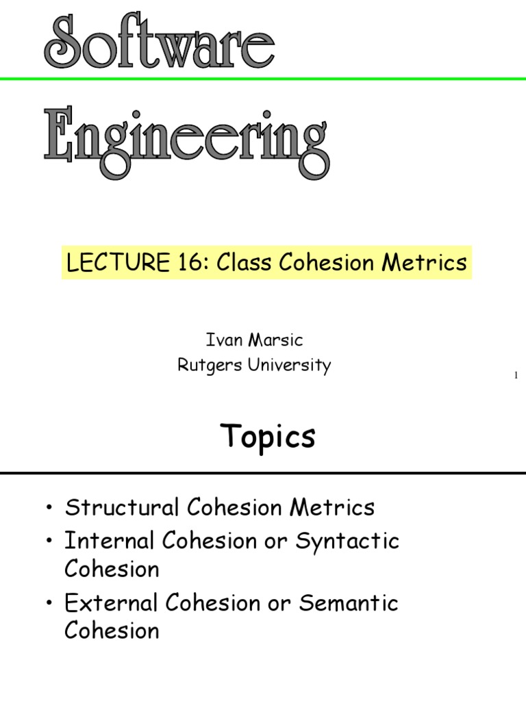 Class Cohesion Metrics Explained | PDF | Modular Programming | Object ...