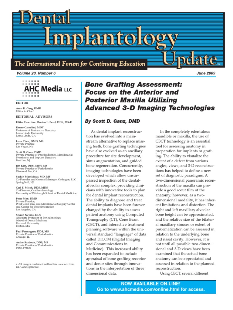 Dental Implantology Update PDF | PDF | Dental Implant | Dental Degree