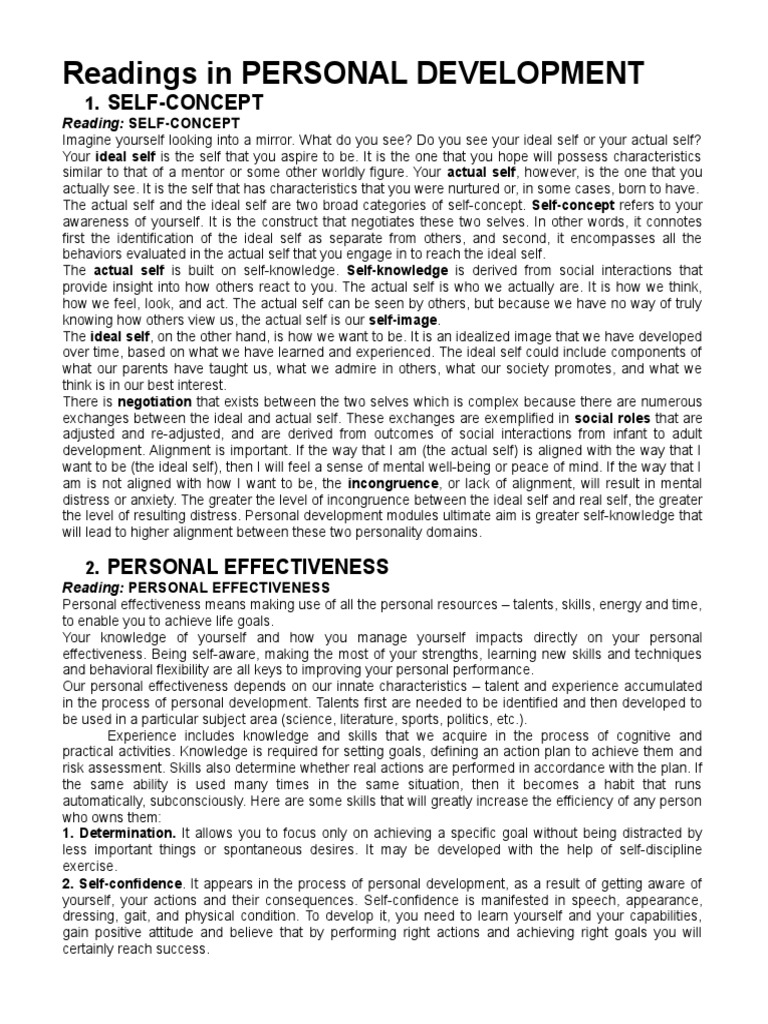 Readings in Personal Development | PDF | Self | Developmental Psychology
