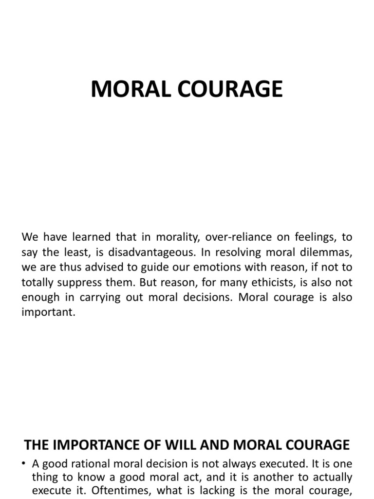 Moral Courage, PDF, Morality