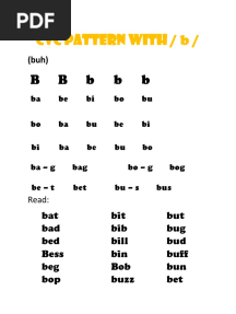 CVC Pattern With / B /: B B B B B
