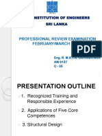 Professional Review Examination February/March - 2015: The Institution of Engineers Sri Lanka