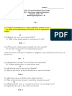 B.Tech - VII Sem Main Exam Model Paper: 7CE6.3 - Rural Water Supply and Sanitation