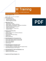 SAP Training Topics