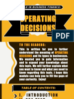 Operating Decisions: Module in Business Finance
