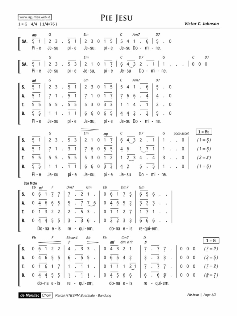 Pie Jesu Victor C. Johnson PDF PDF