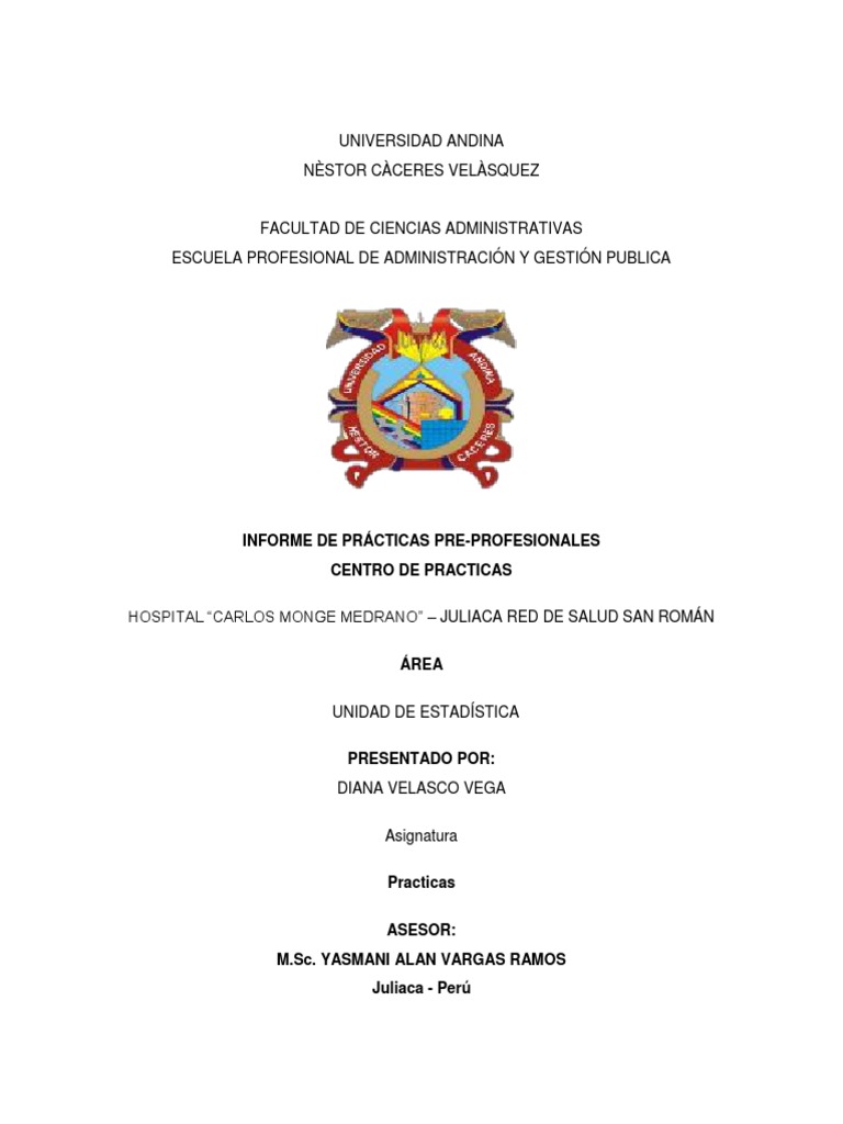 Informe De Preacticas Hospital Administracion Publica