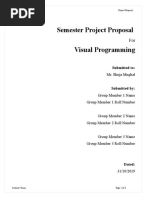 Semester Project Proposal Visual Programming: Mr. Shuja Mughal