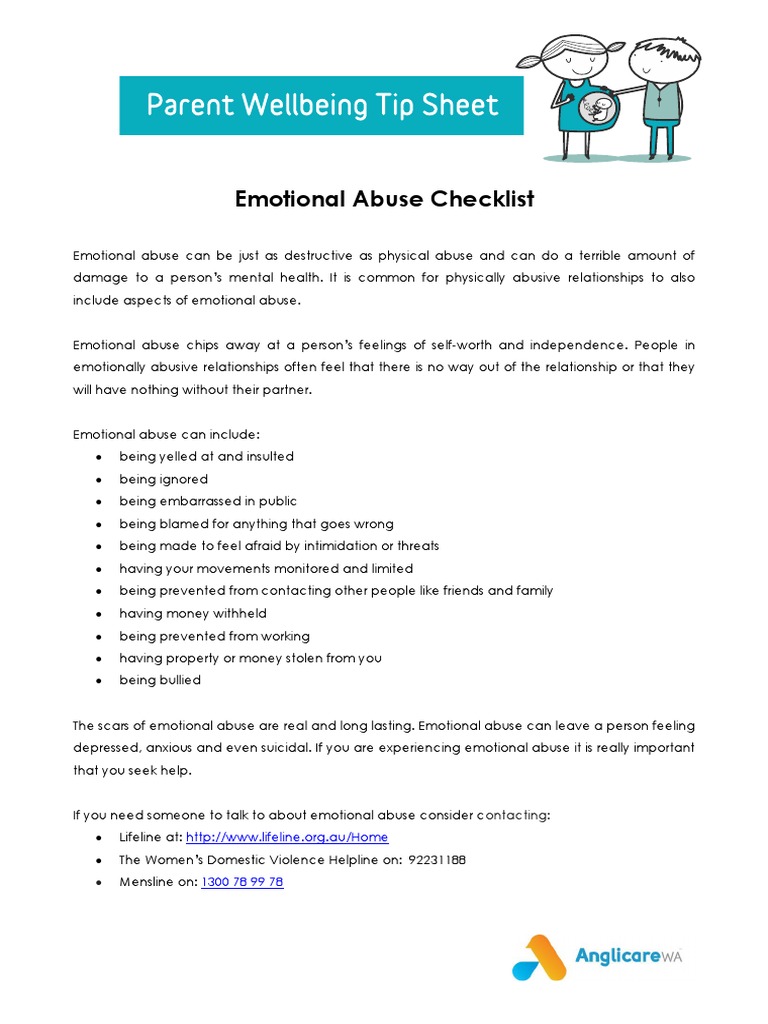 Emotional Abuse Checklist Pdf