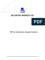 Sbi Capital Markets LTD: RFP For The Business Impact Analysis
