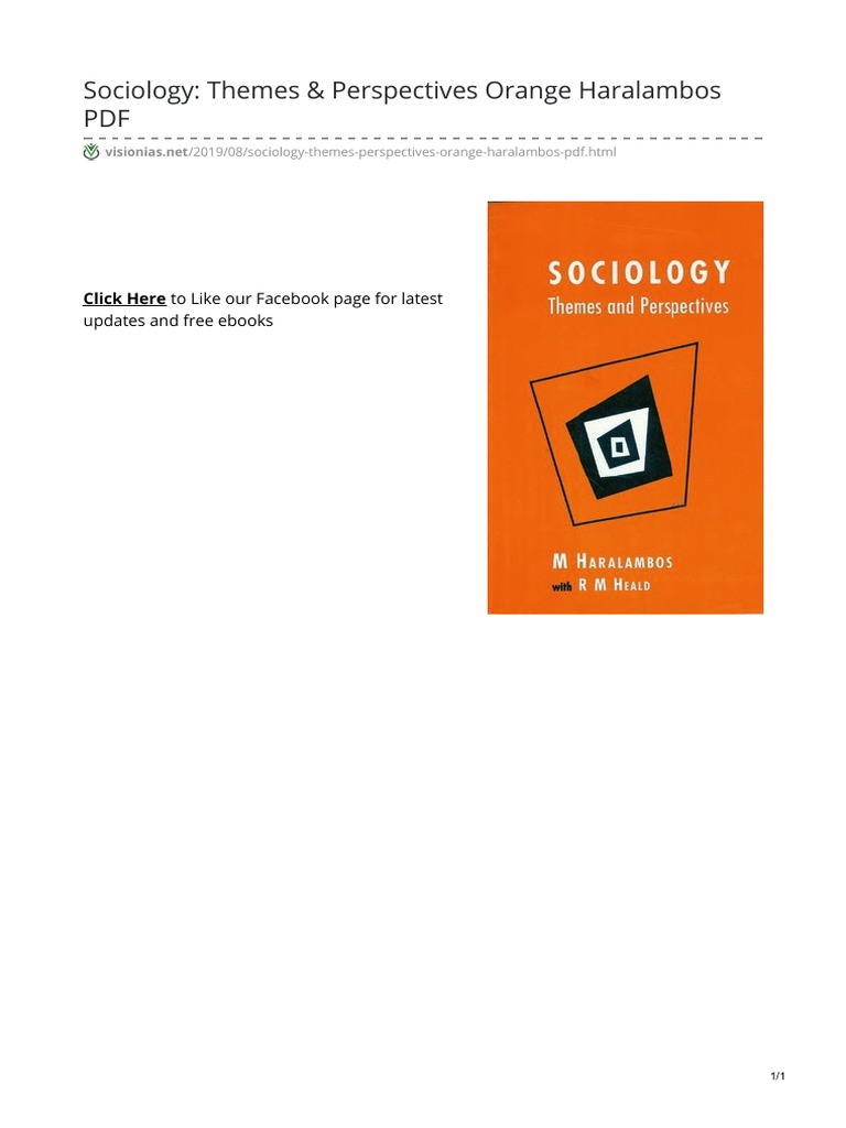 Haralambos Sociology Orange Book Pdf