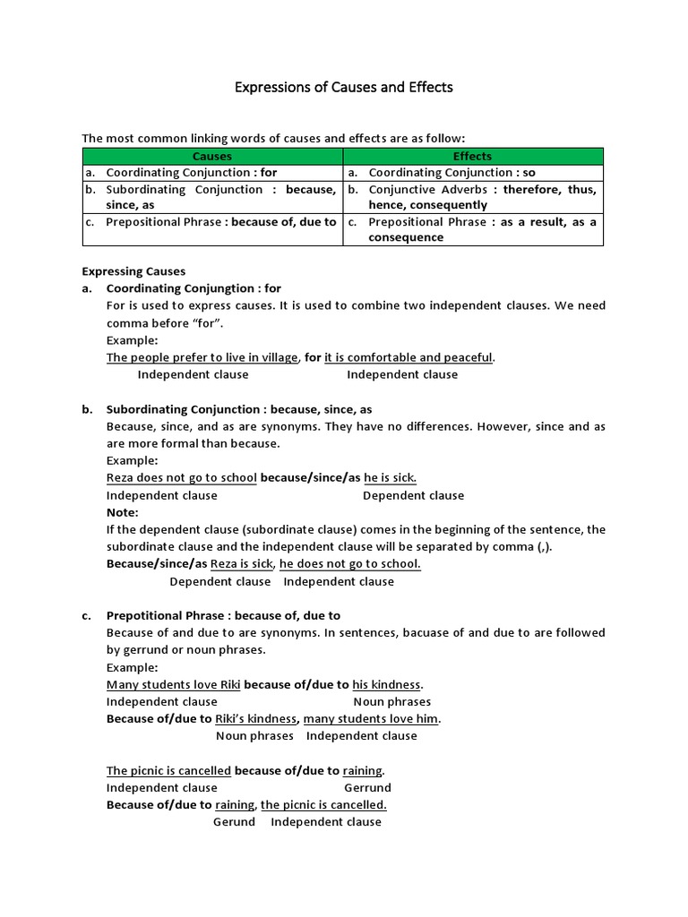 24-Modul-Expressions of Cause and Effect | PDF | Phrase | Preposition ...