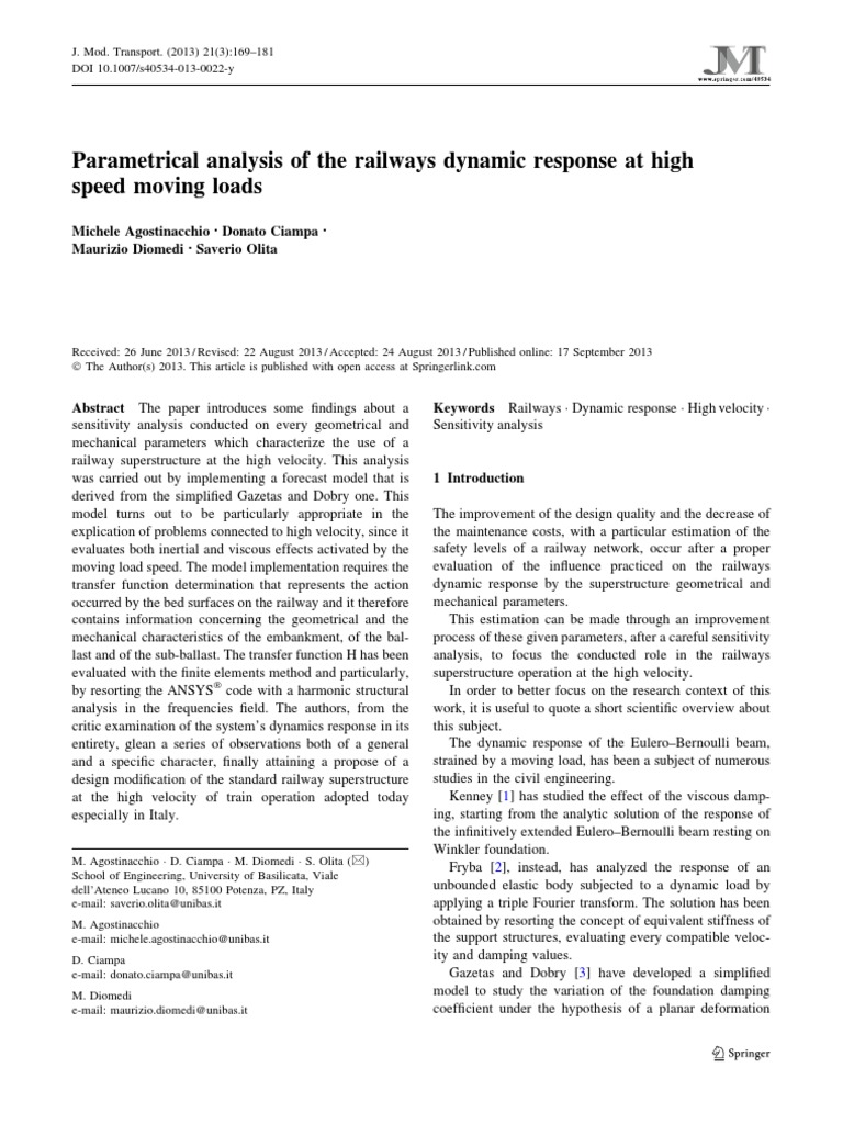 High-Speed Railway Dynamic Response Analysis | PDF | Viscosity ...