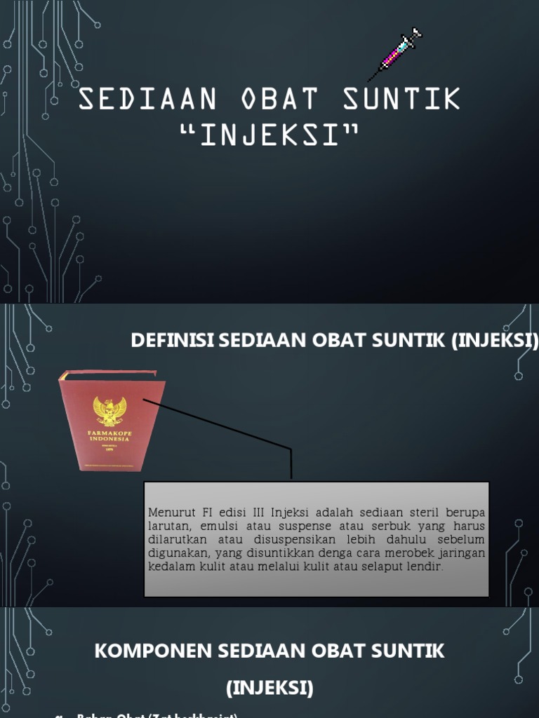 Sediaan Obat Suntik dan Injeksi | PDF