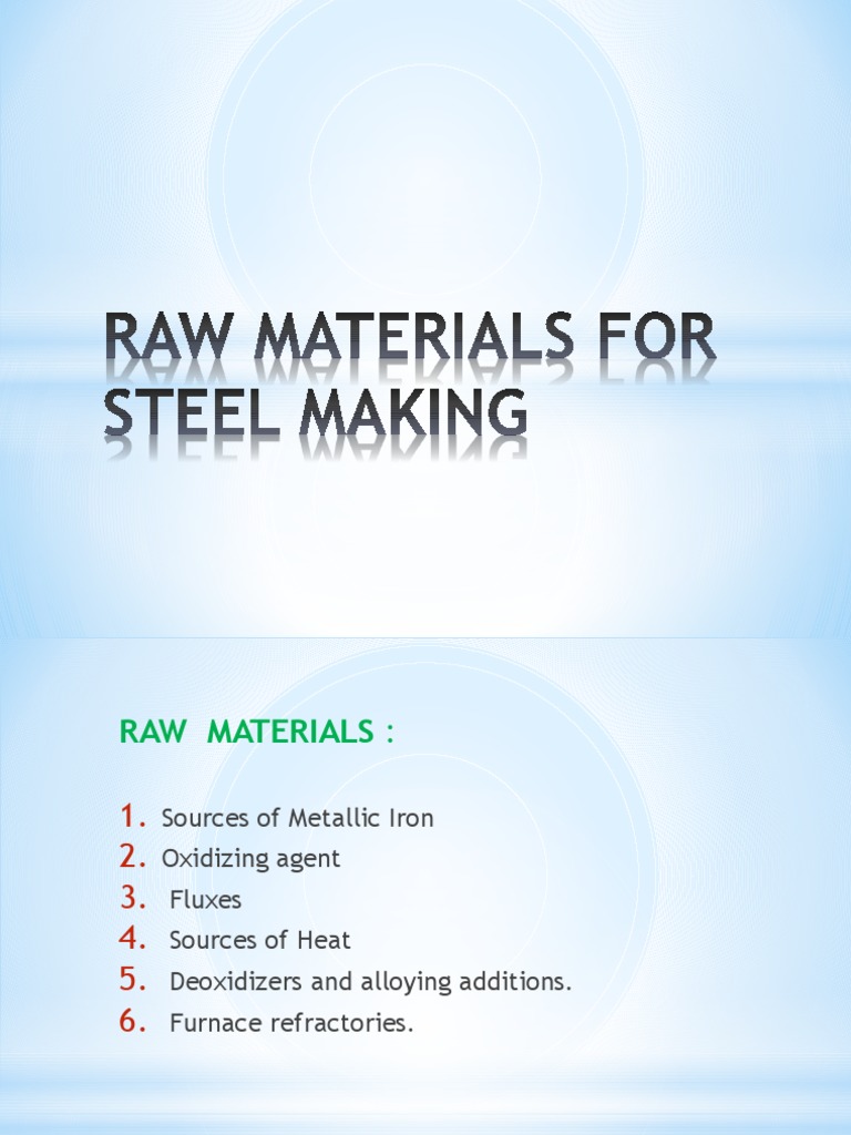 Raw Materials For Steel Making | PDF | Steelmaking | Industrial 