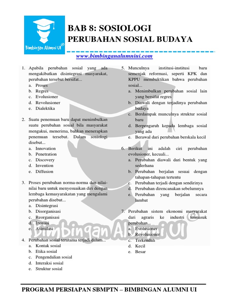 Bab 8 Perubahan Sosial Budaya