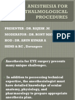 Anesthesia For Opthalmological Surgeries