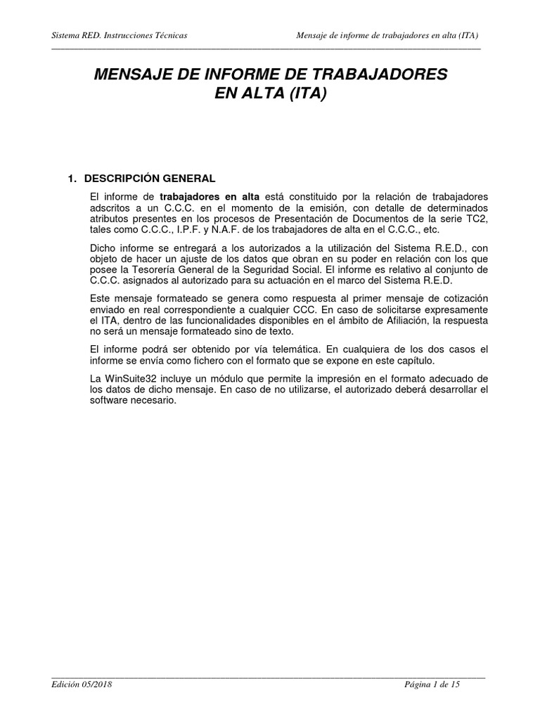 Mensaje+de+Informe+de+Trab +en+alta+ (ITA) | PDF | Red de computadoras ...