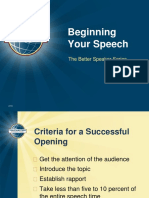 Beginning Your Speech: The Better Speaker Series