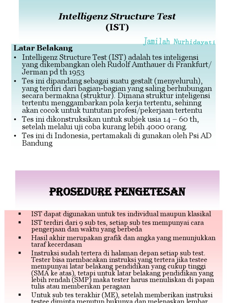 Intelligenz Structure Test: Latar Belakang | PDF | Sains & Matematika