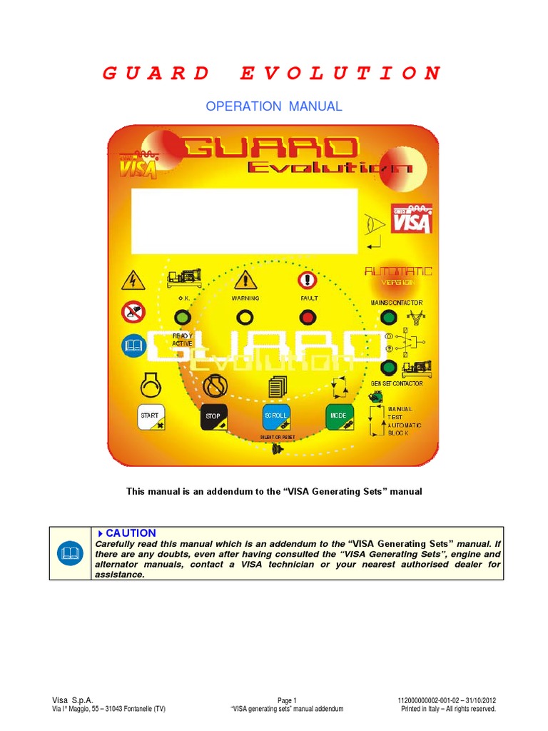 Guard Evolution Operation Manual | PDF | Mains Electricity | Switch