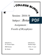 Session: 2018-19 Subject: Assignment: Fossils of Bryophytes