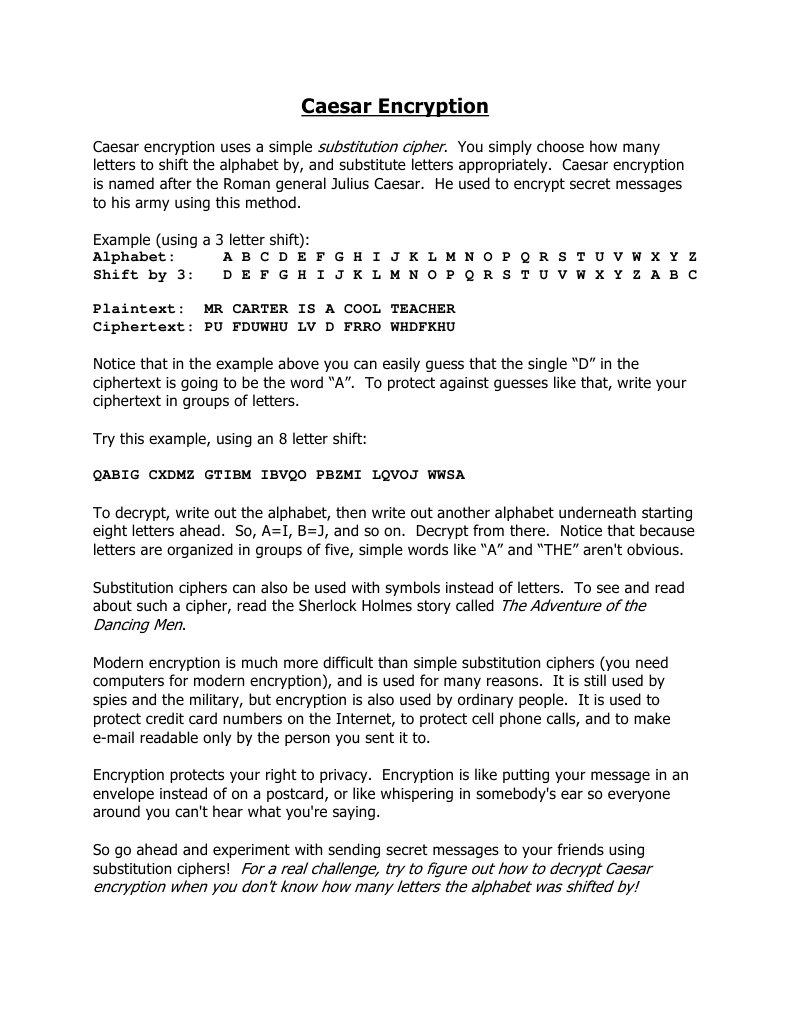 Understanding Caesar Encryption Basics | PDF