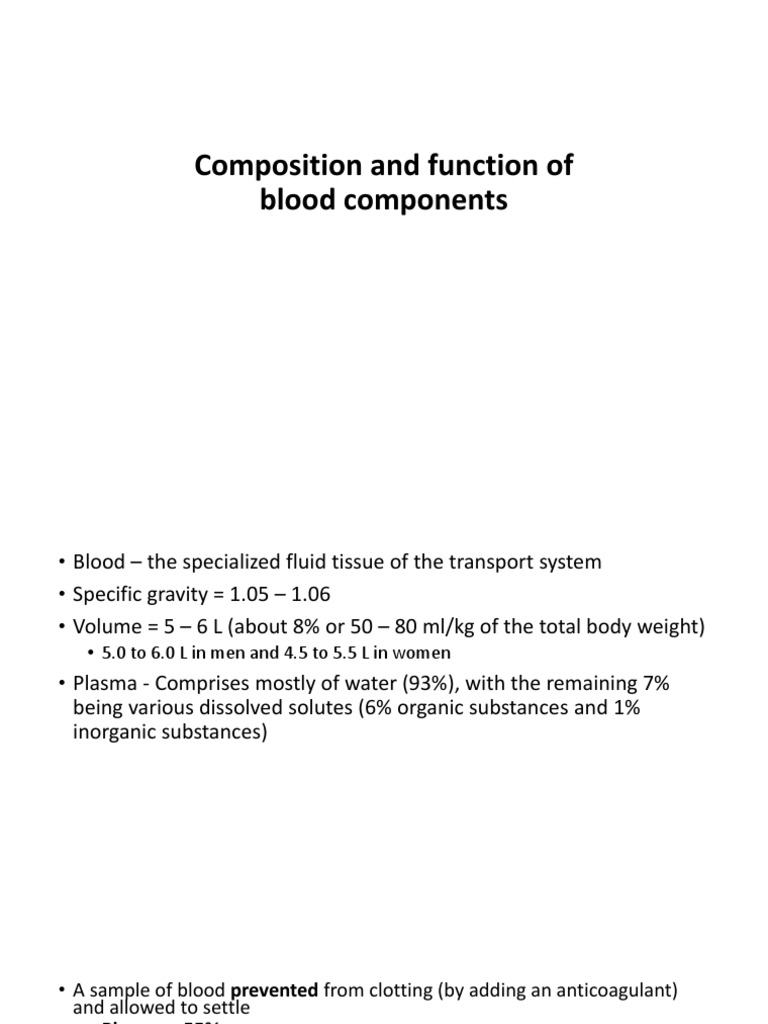 Blood Components: Composition & Functions | PDF | Granulocyte | White ...