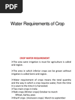 Water Requirements of Crop