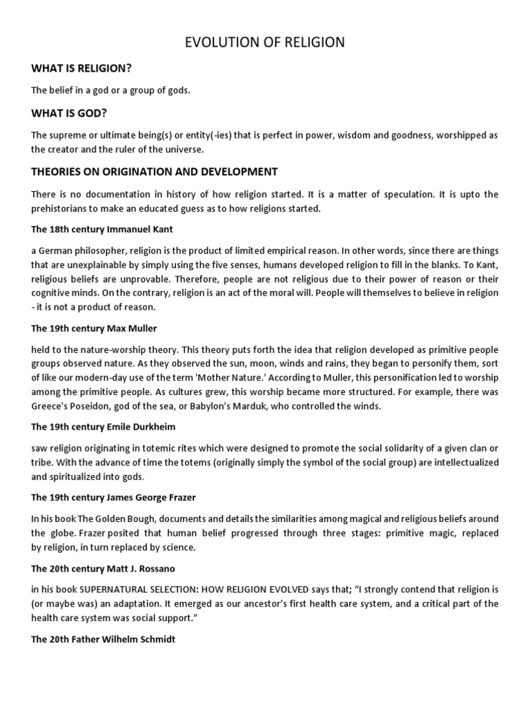 Evolution of Religion | PDF | Polytheism | Monotheism