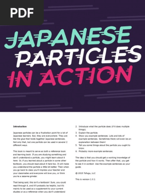 Japanese Particles In Action Pdf Question English Language