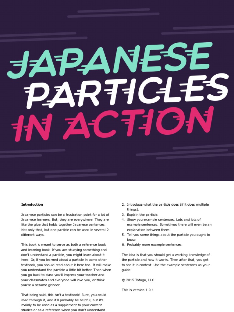 Japanese Particles In Action Pdf Question English Language