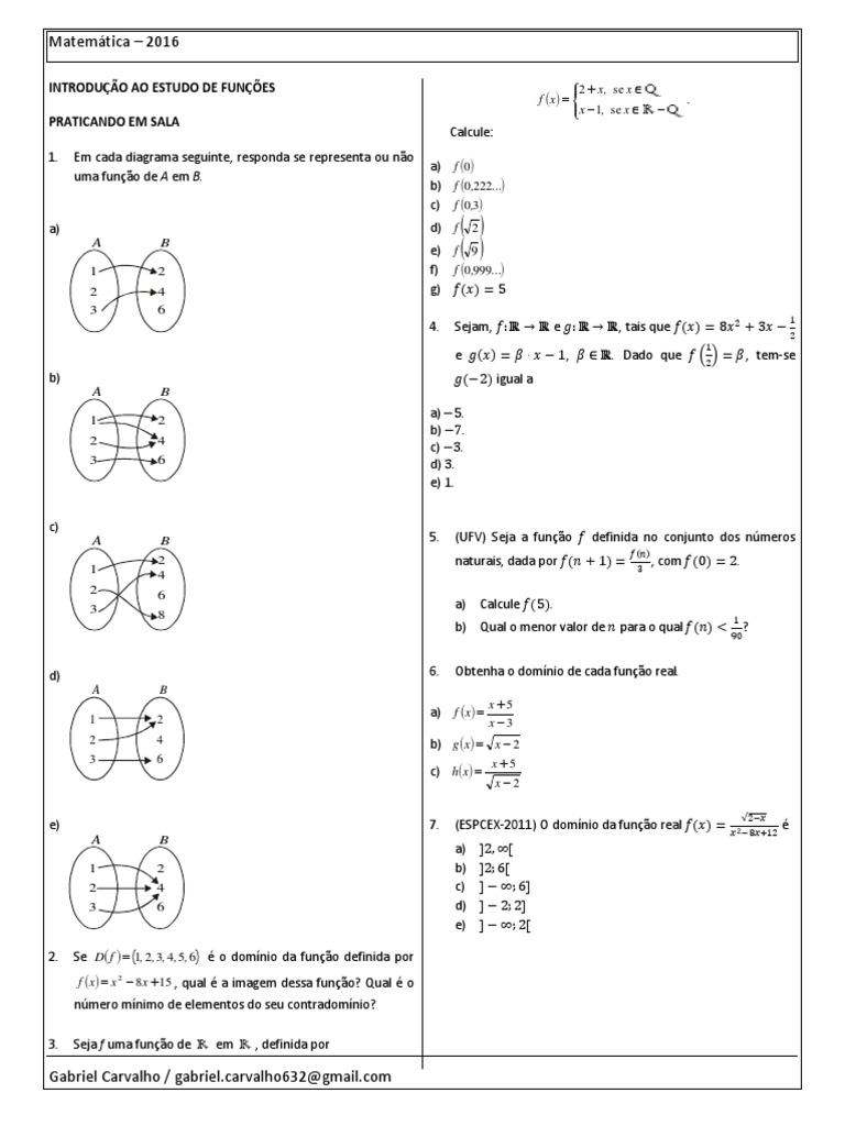 Exercícios Para Praticar (Diagrama de Venn, Tabelas de Dupla Entrada,  Diagrama Em Árvore), PDF