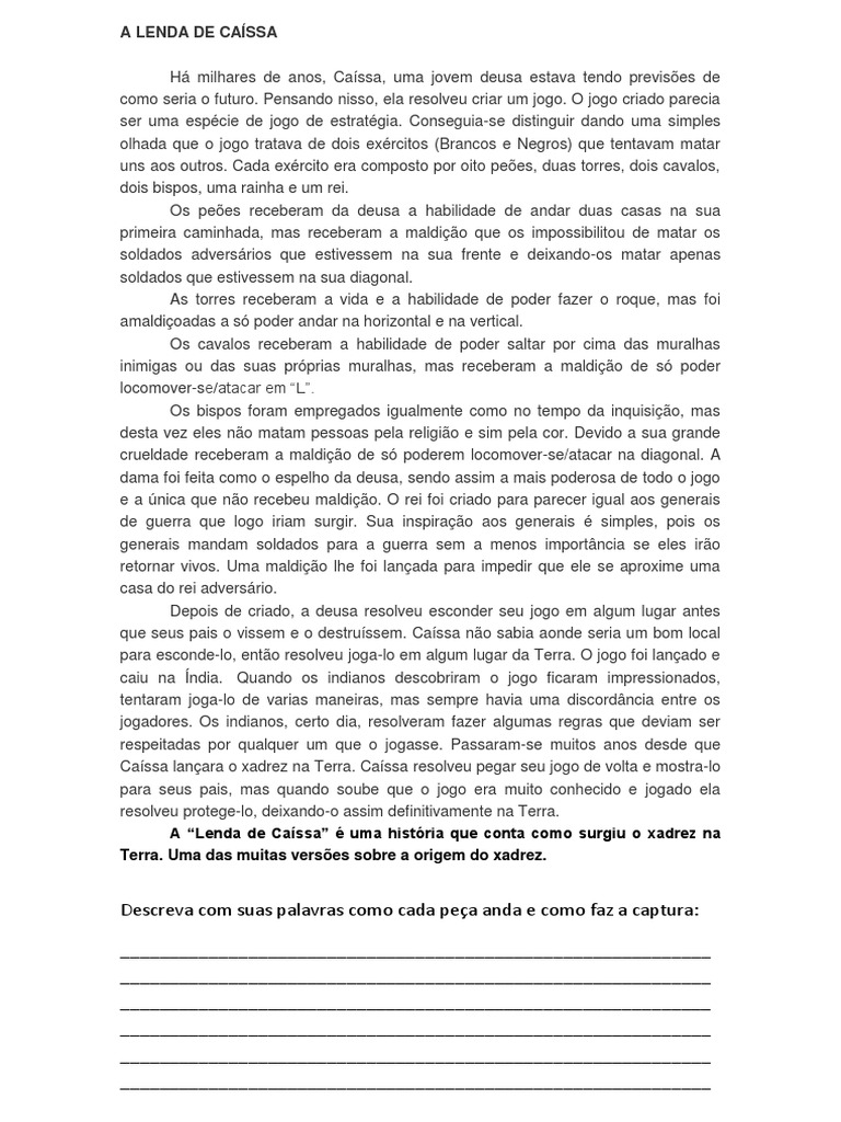 A Lenda de Caíssa, PDF, Estratégia de xadrez