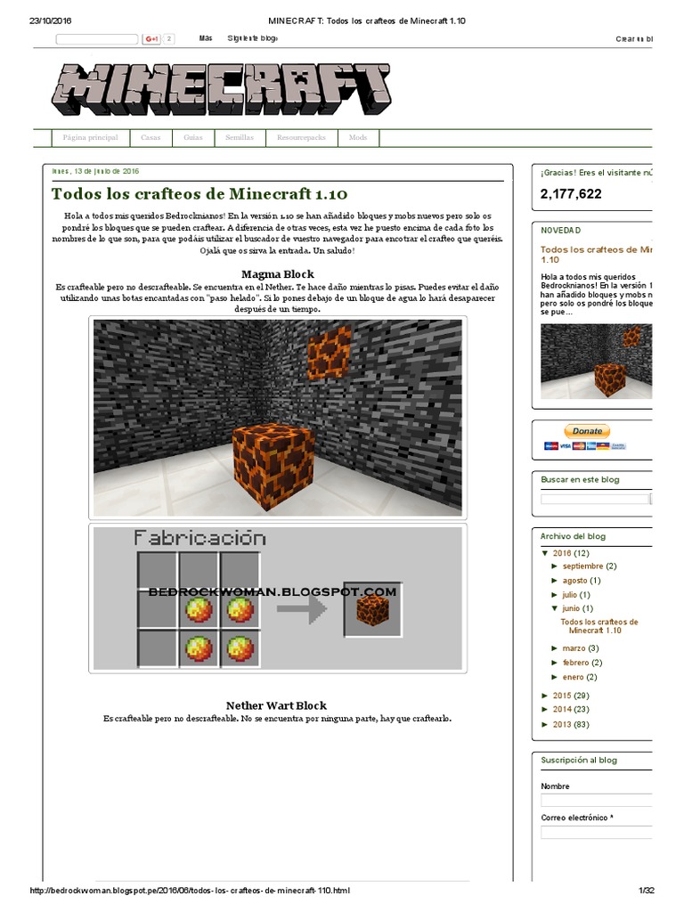 Minecraft Todos Los Crafteos De Minecraft 1 Color Blog