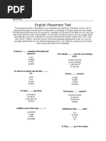 English Placement Test: Top of Form