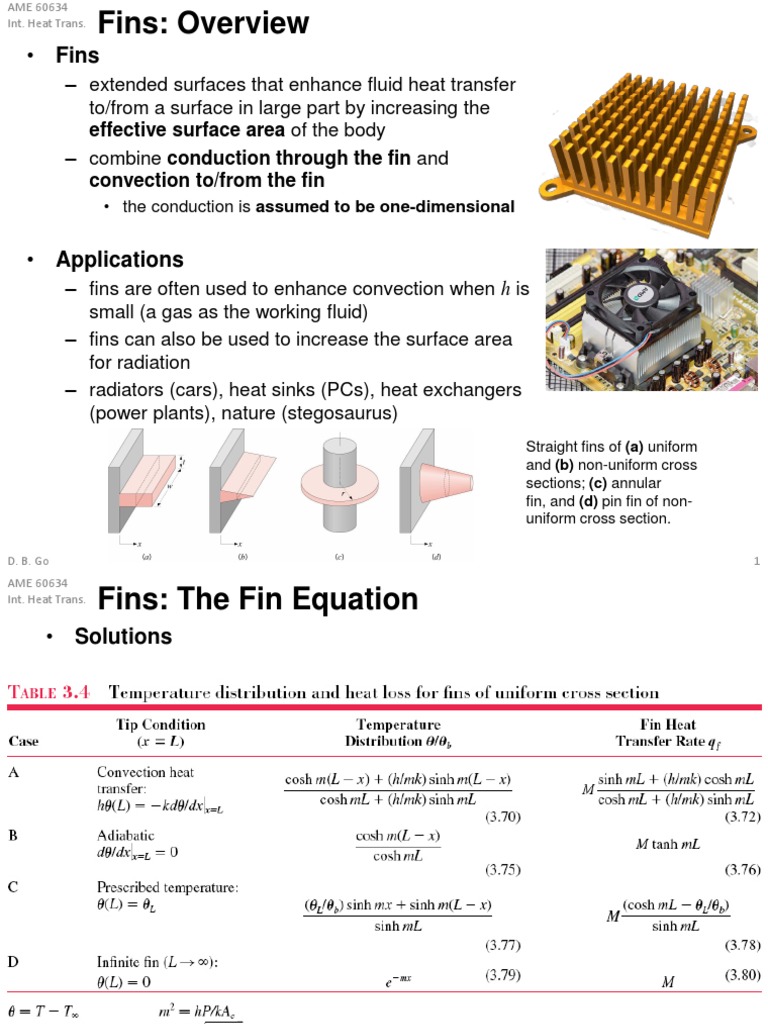 Fins Effective Surface Area of The Body Convection To/from The Fin