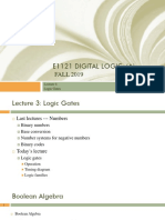 E1121 Digital Logic Lecture 4: Logic Gates
