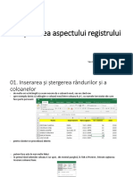 V. Excel Începători - Ajustarea Aspectului Registrului