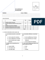 Evaluación C2 Ciencias 1ero Basico