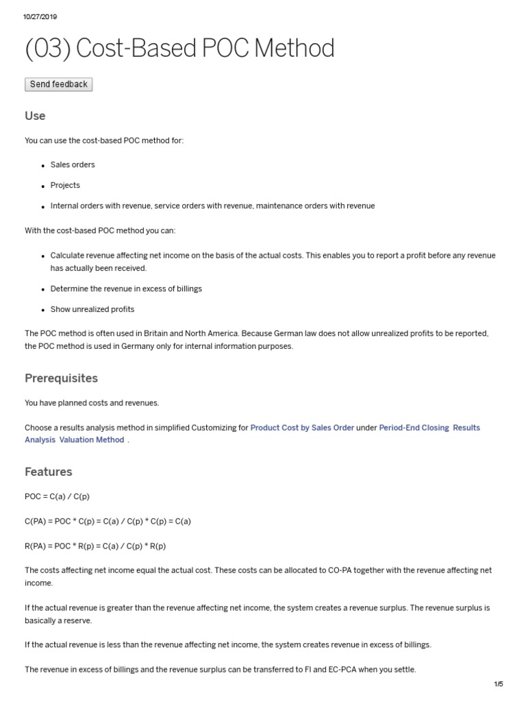 Cost-Based POC Method | Download Free PDF | Revenue | Net Income