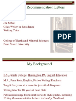 Joe Schall Recommendation Letters Presentation PDF