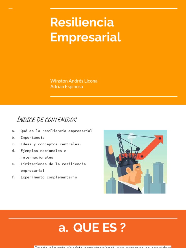 Resiliencia Empresarial | PDF | Resiliencia psicológica | Conocimiento