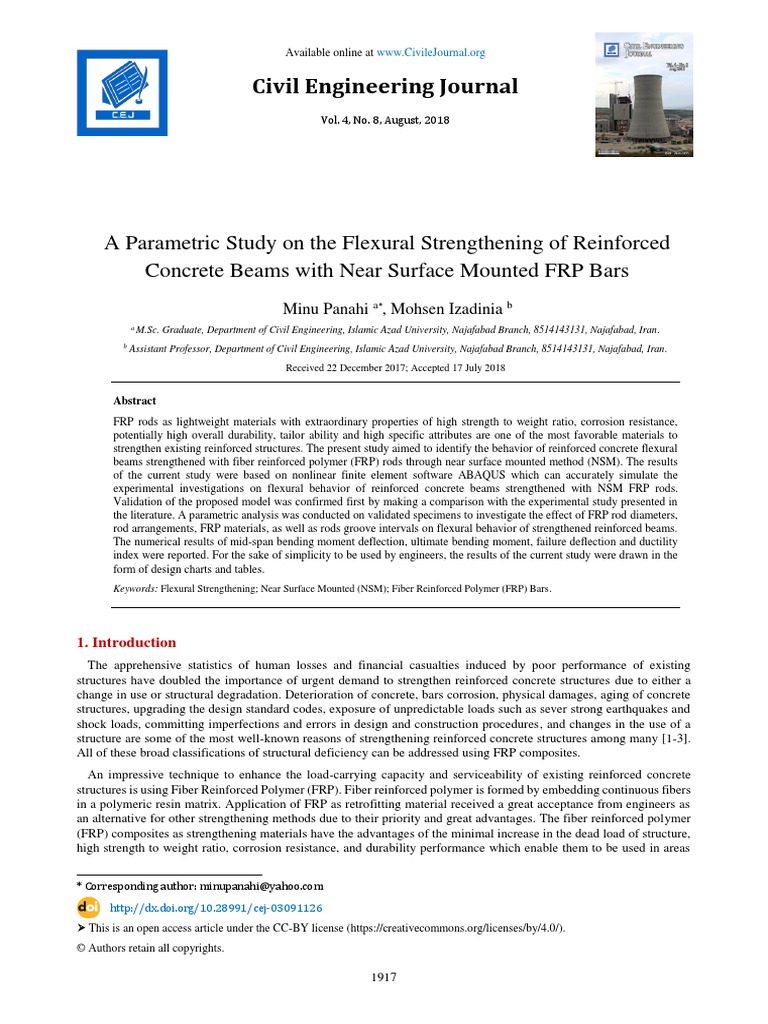A Parametric Study On The Flexural Strengthening of Reinforced Concrete ...