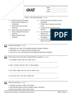 Interchange 5th Edition Level 1 Quiz Units 9 and 10