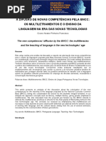 A Difusão de Novas Competências Pela Bncc Os Multiletramentos e o Ensino Da Linguagem Na Era Das Novas Tecnologias