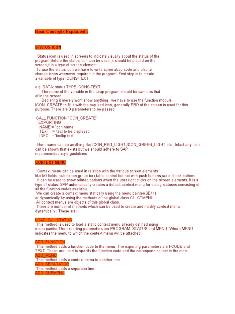 Basic Concepts Explained-Modulepool Programming | PDF | Subroutine ...
