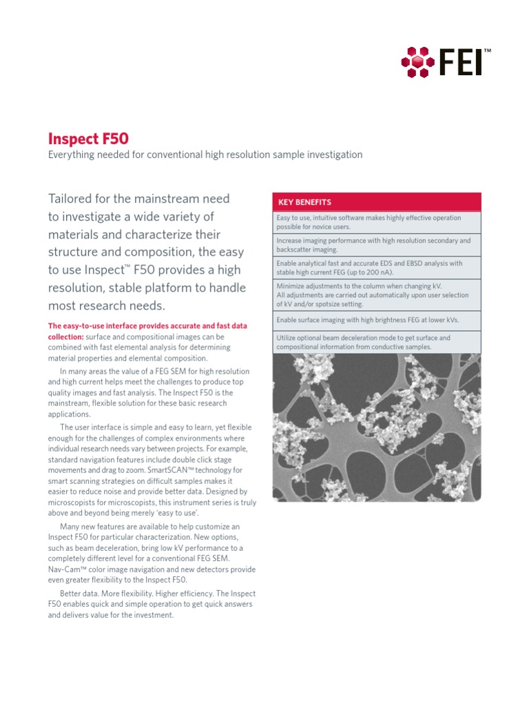 Inspect F50: Everything Needed For Conventional High Resolution Sample ...