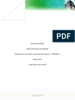 Planilla - ESTUDIO TECNICO Diplomado en Formulación y Evaluación de Proyectos