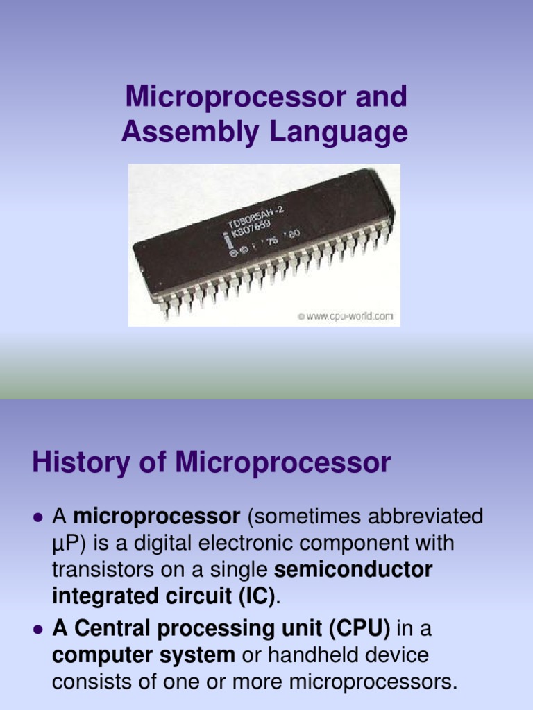 Microprocessor History and Architecture | PDF | Central Processing Unit ...